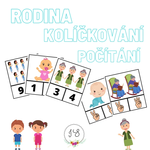 Rodina - počítání, kolíčkování