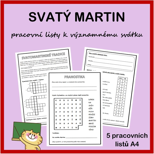 Svatý Martin - pracovní listy