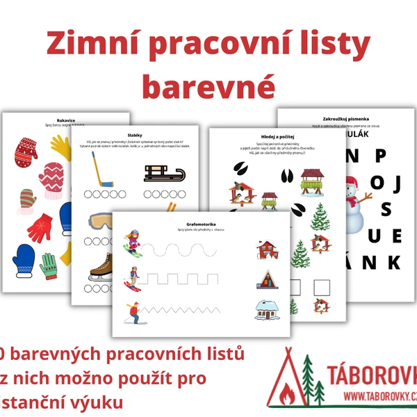 Zimní pracovní listy barevné