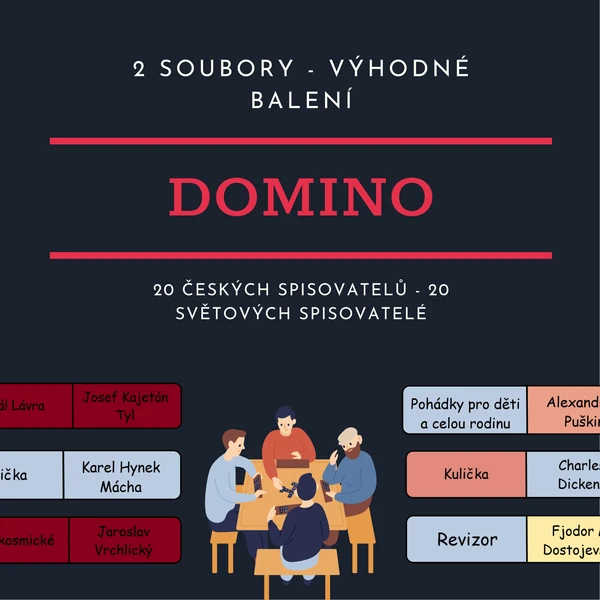 DOMINO - mix spisovatelů (2 sady = výhodné balení)