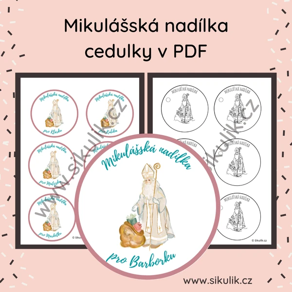 Cedulky Mikulášská nadílka