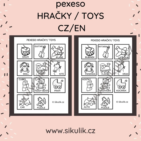 OMALOVÁNKOVÉ PEXESO CZ/EN,  HRAČKY/ TOYS
