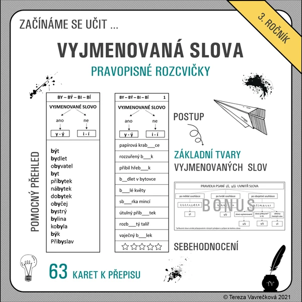 Vyjmenovaná slova - přepis pro třeťáky