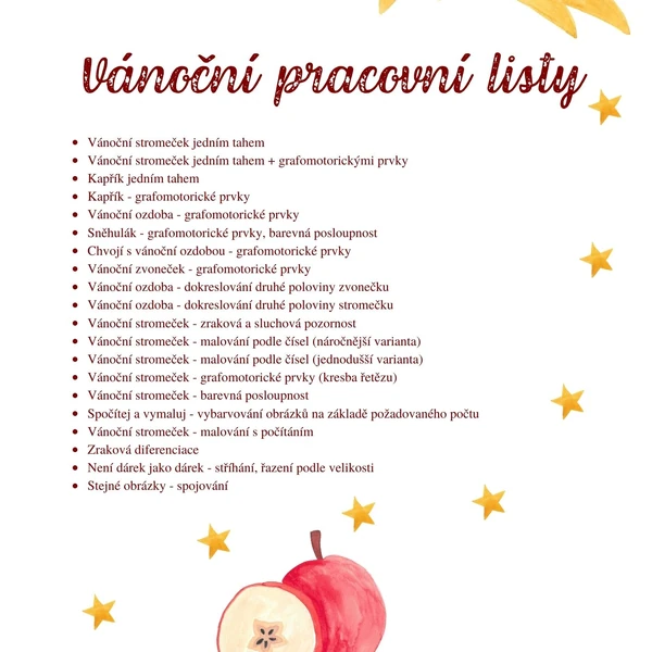 Vánoční pracovní listy