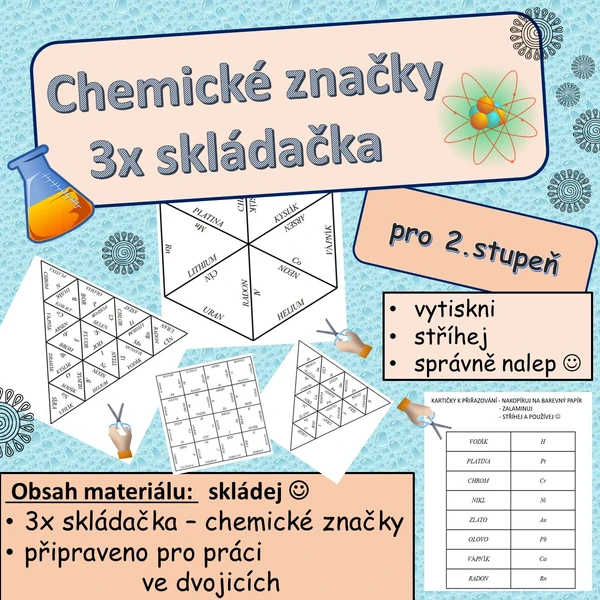 Chemické značky - skládačky