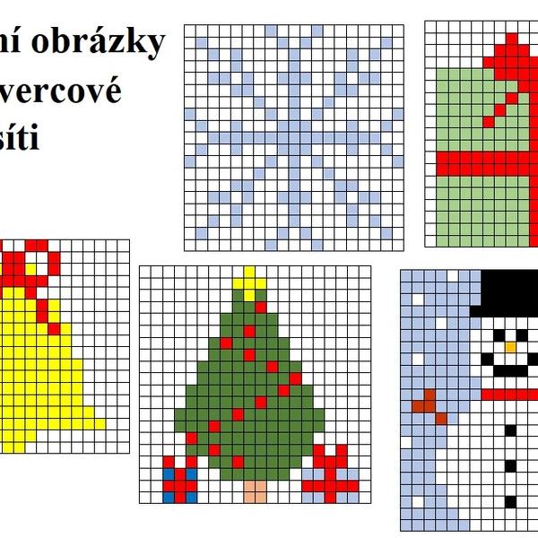 Vánoční obrázky ve čtvercové síti