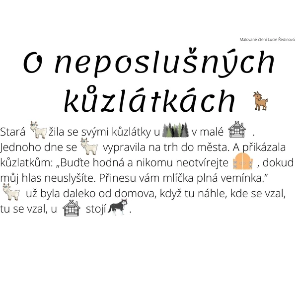 Malované čtení - O neposlušných kůzlátkách