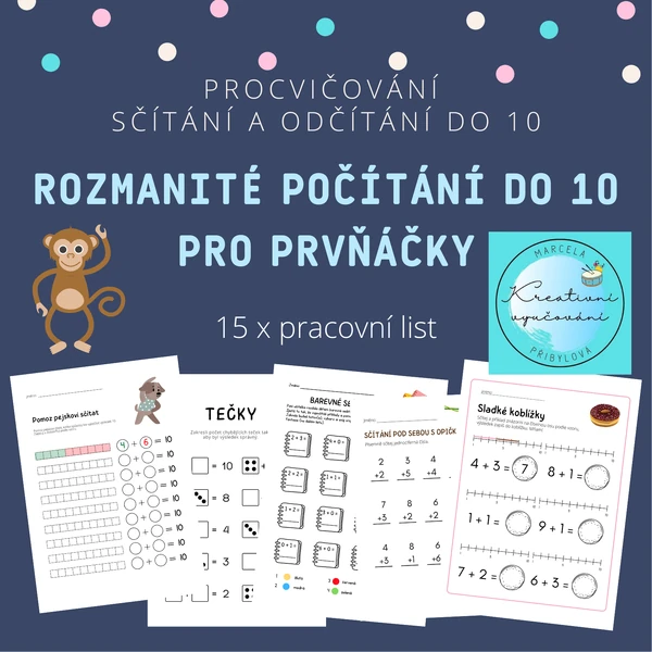 Rozmanité počítání do 10 pro prvňáčky