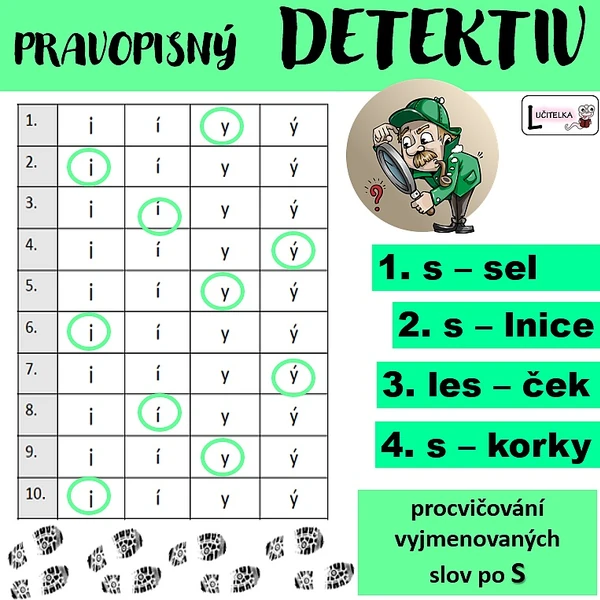 Pravopisný detektiv - vyjmenovaná slova po S