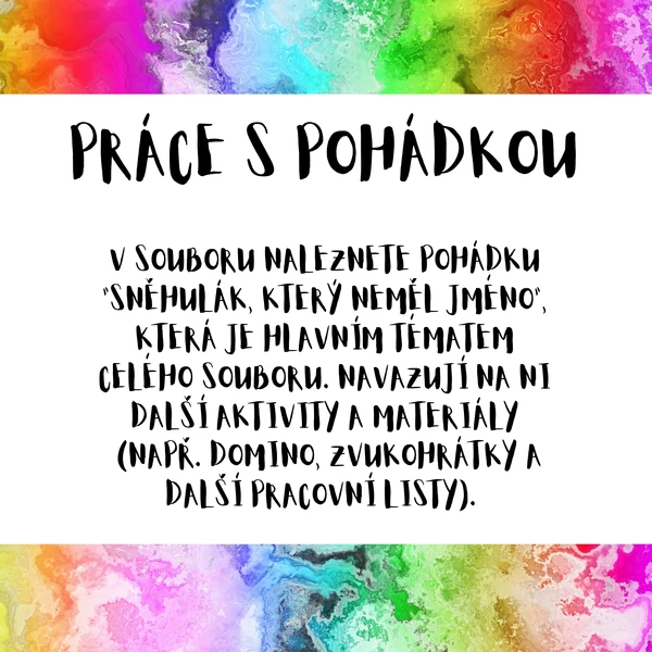 Práce s pohádkou "Sněhulák, který neměl jméno"