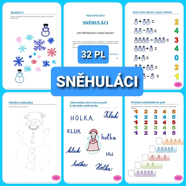Sněhuláci-pracovní listy