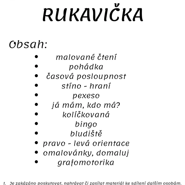Týden s pohádkou - Rukavička