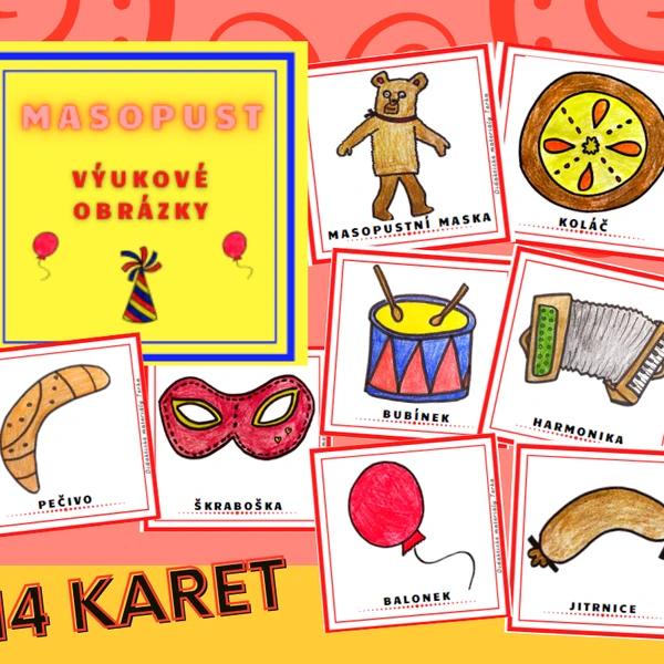 MASOPUST - obrázkové karty