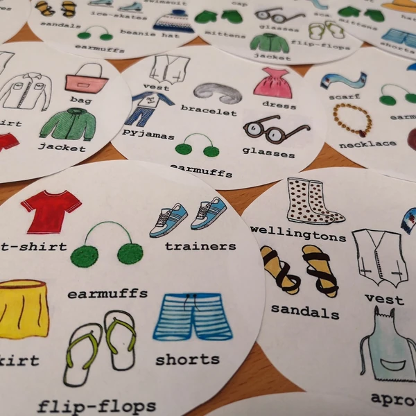 Najdi dvojici - Clothes (oblečení) 6 obrázků na kartě