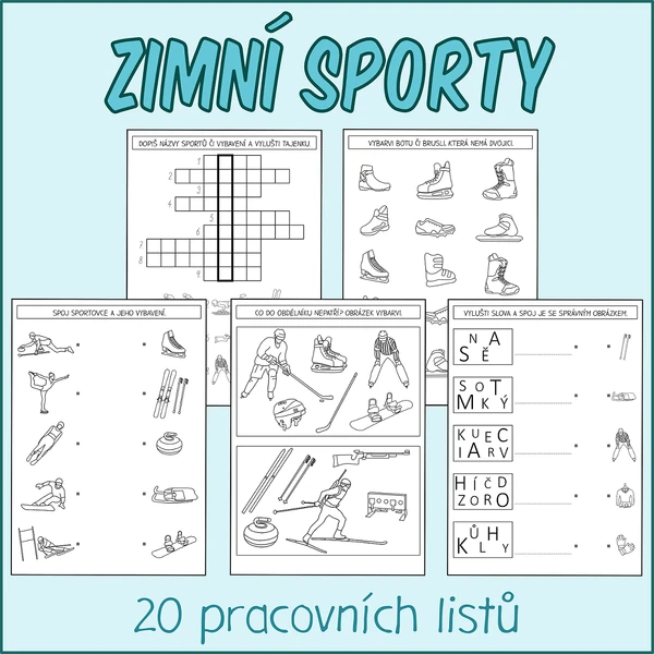 Zimní sporty - Pracovní listy