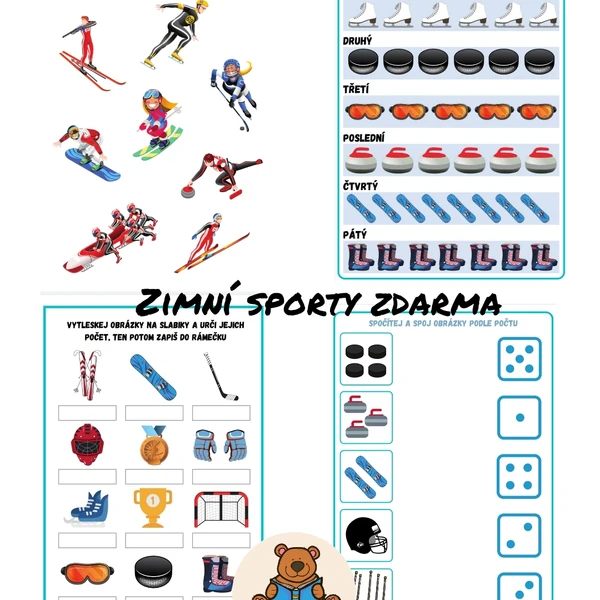 Zimní sporty - pracovní listy
