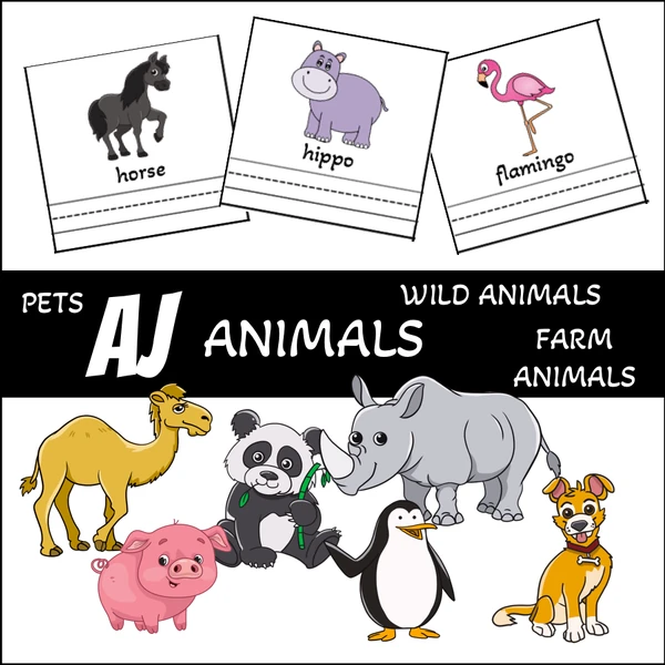 AJ - animals (pets, wild animals, farm animals), opis, překlad, slovíčka