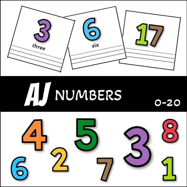 AJ - numbers, čísla (opis, překlad, slovíčka)