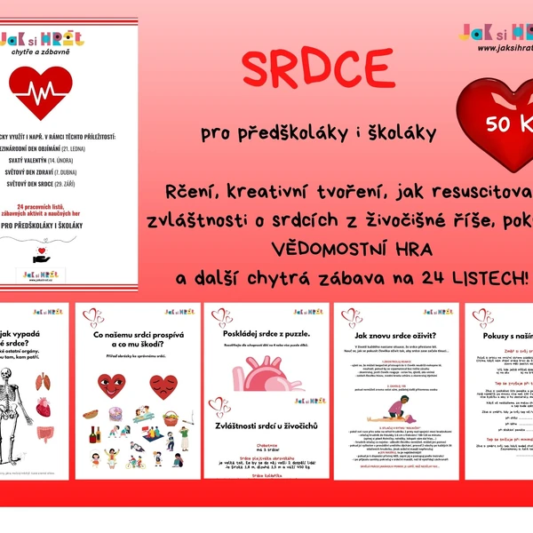 Srdce - zajímavosti, hry, pracovní listy