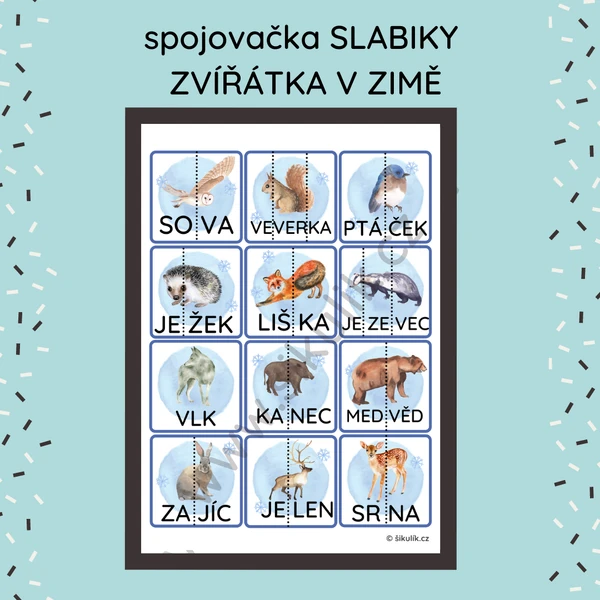 Spojovačka zvířátka v zimě