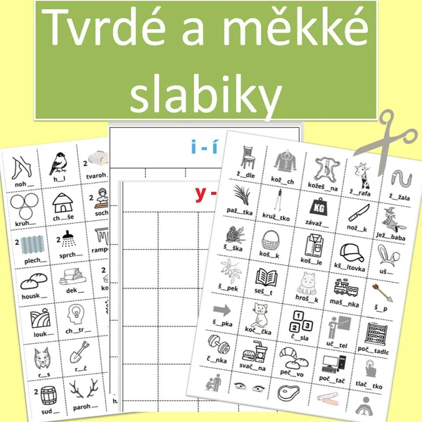 Tvrdé a měkké slabiky - pracovní listy
