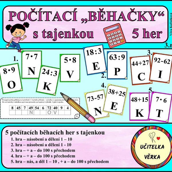 POČÍTACÍ BĚHAČKY S TAJENKOU