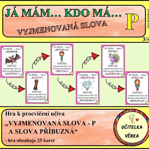 JÁ MÁM... KDO MÁ... VYJMENOVANÁ SLOVA - P