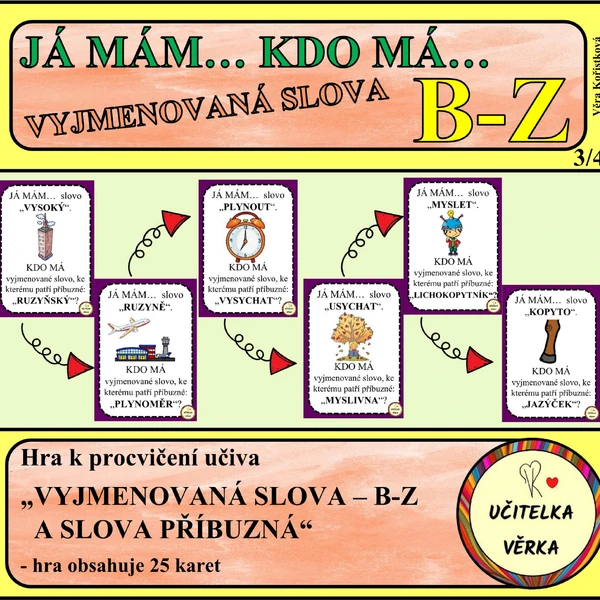 JÁ MÁM... KDO MÁ... VYJMENOVANÁ SLOVA - B-Z