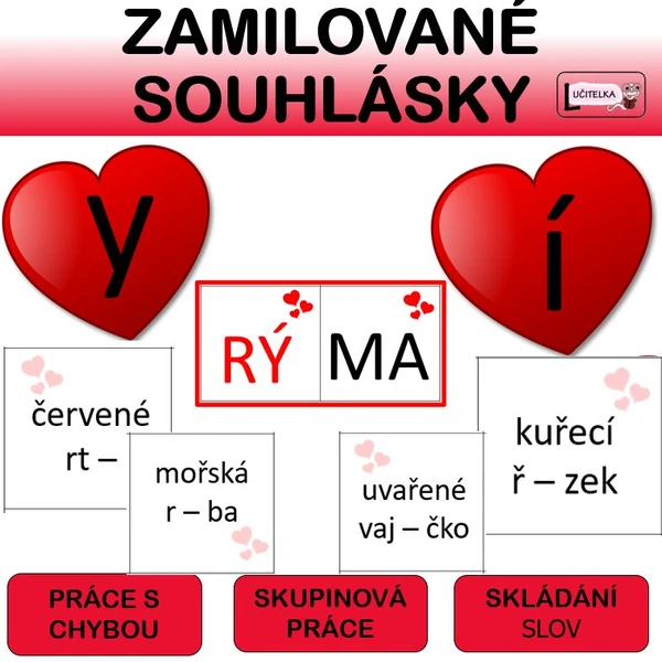 Souhlásky - sada Valentýn 