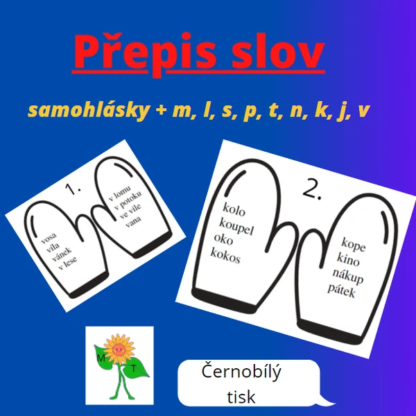Přepis slov - rukavice