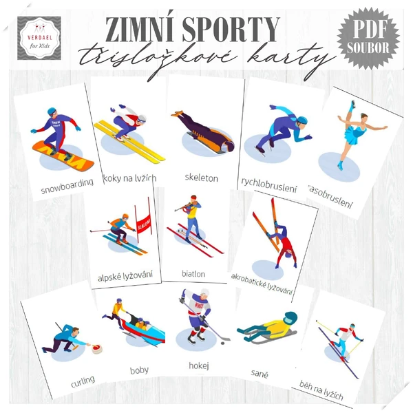 TŘÍSLOŽKOVÉ KARTY ZIMNÍ SPORTY
