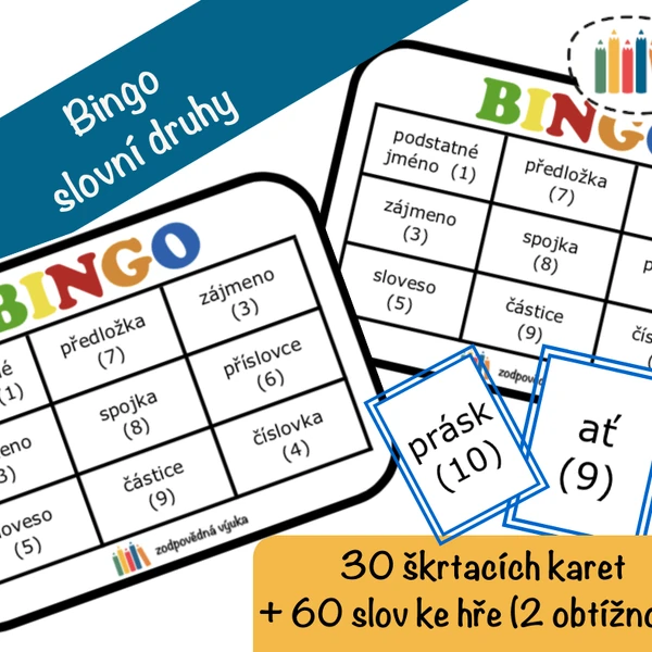 bingo - slovní druhy
