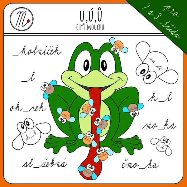 U,Ú,Ů - chyť mouchu