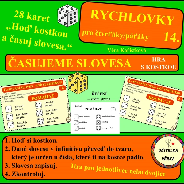 RYCHLOVKY 14 - ČASOVÁNÍ SLOVES - HRA S KOSTKOU