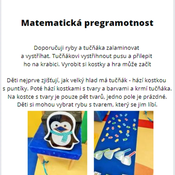 Krmení tučňáka - matematická pregramotnost (Jižní pol)