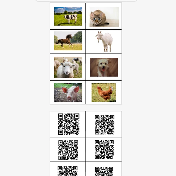 Zvuky zvířat s QR kody