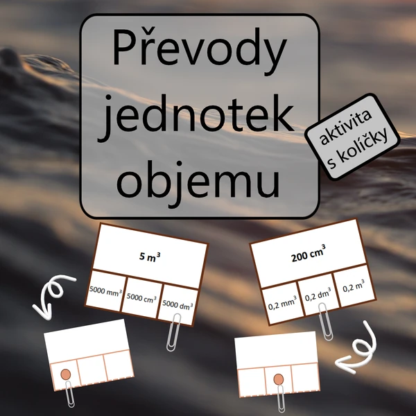  Převody jednotek objemu - aktivita s kolíčky