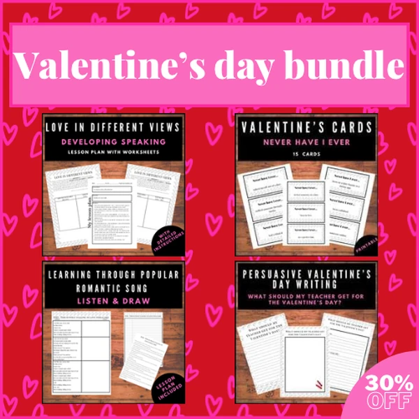 Valentine’s day Bundle- Lesson plans and games | Výhodný balíček