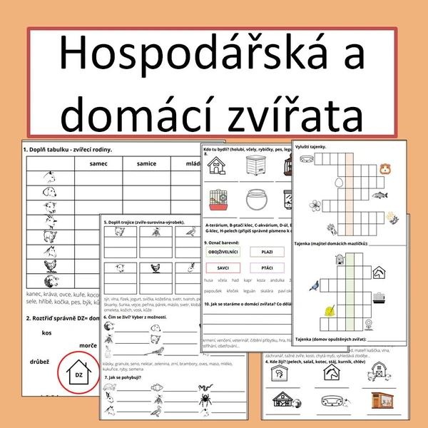 Hospodářská zvířata a domácí mazlíčci