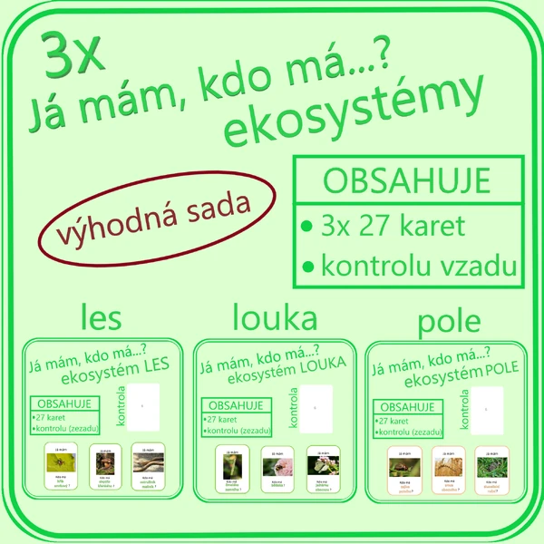 Já mám, kdo má…? 3x EKOSYSTÉMY (les, louka, pole)