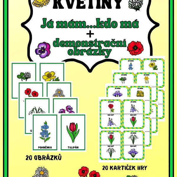 KVĚTINY - JÁ MÁM..KOD MÁ + DEMONSTRAČNÍ OBRÁZKY