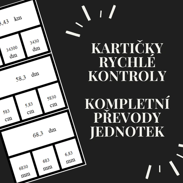 Kartičky rychlé kontroly - kompletní převody jednotek