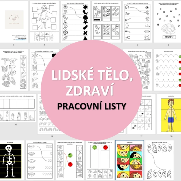 LIDSKÉ TĚLO, ZDRAVÍ - pracovní listy pro MŠ