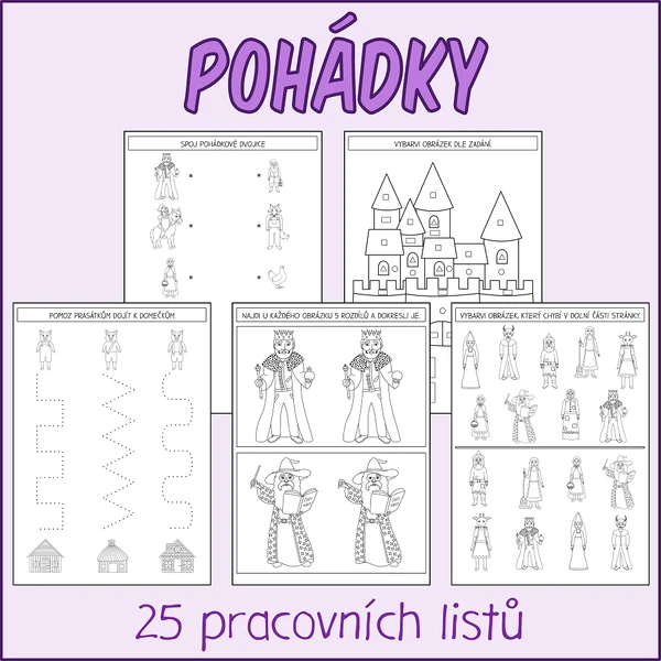 Pohádky - Pracovní listy