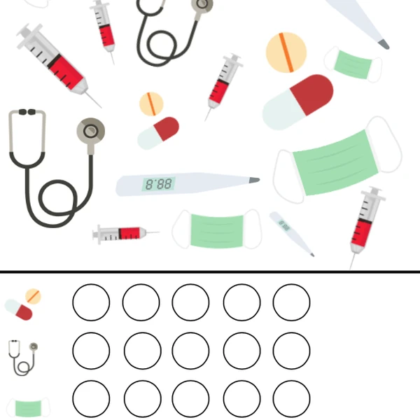 Pracovní list - hledačka, téma zdraví, doktoři