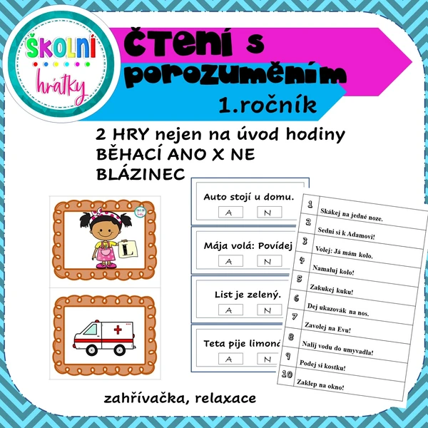 ČTI a hýbej se - 2 zahřívací hry v minimálně 5 variantách