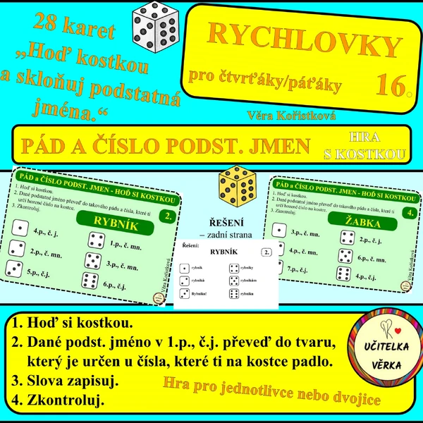 RYCHLOVKY 16 - PÁD A ČÍSLO PODSTATNÝCH JMEN