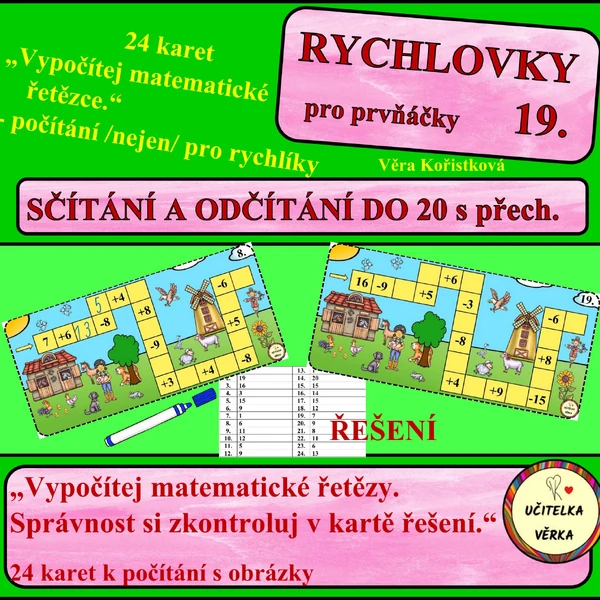 RYCHLOVKY 19 - POČÍTÁNÍ DO 20 S PŘECHODEM 
