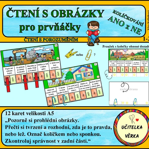 ČTENÍ S OBRÁZKY pro prvňáčky - ANO x NE