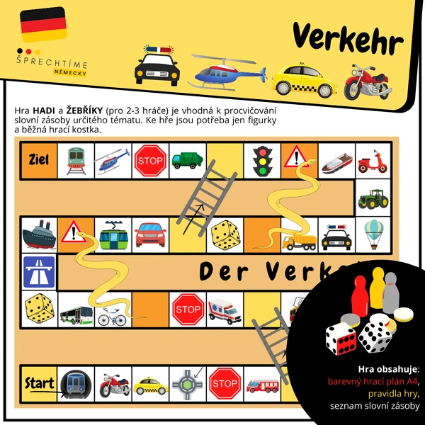  Spiel SCHLANGEN und LEITERN: der Verkehr